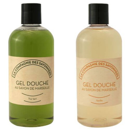 Lot de gels douche Thé vert et Vanille 500 mL - 006016 - Copyright Waterconcept