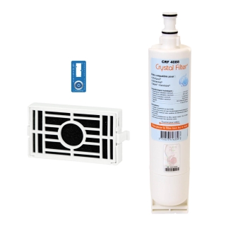 Pack 1x Filtre à eau (SBS200) + 1x Filtre à air (ABF001) pour Whirlpool  frigo