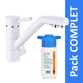 Robinet 3 voies Samoa Blanc + Kit de filtration HRC-WM2000/201