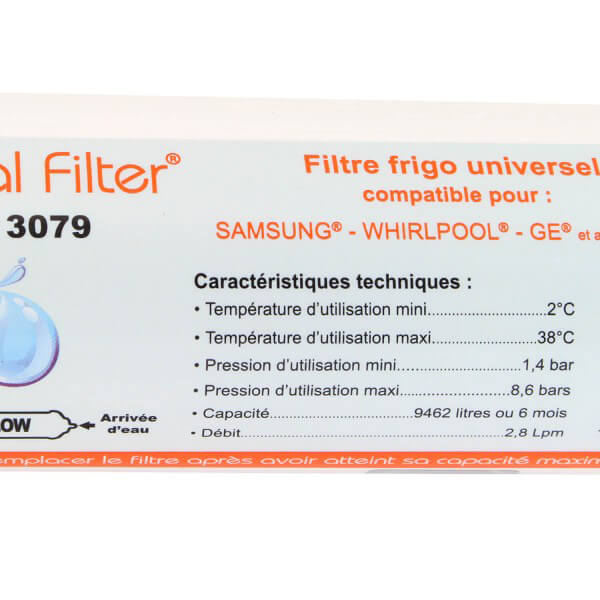 Filtre universel pour frigo LG BL-9808 - 5231JA2012A - Waterconcept -  006206X2