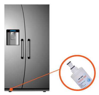 Filtre USC009 compatible frigo Whirlpool + Filtre Anti-bactérien - Crystal  Filter - 006191