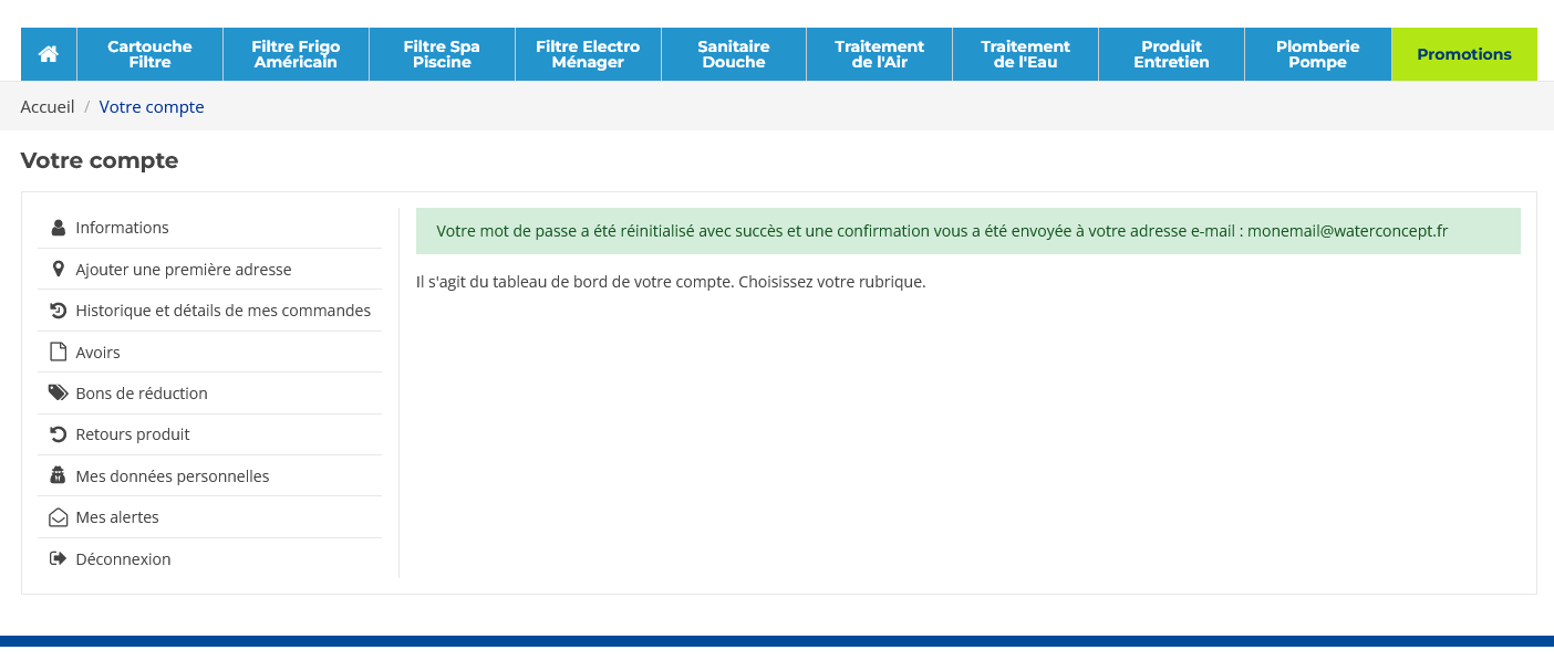 validation mot de passe