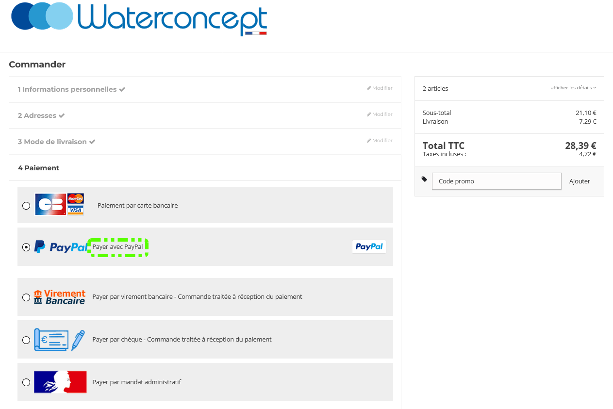 Paiement Paypal Paiement Paypal